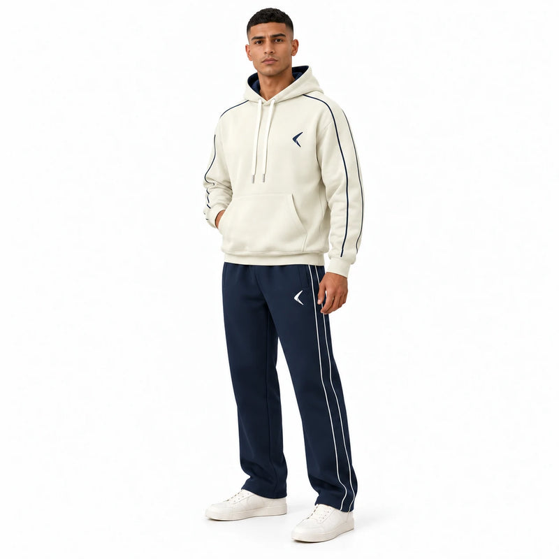 Men's Everyday Activewear Set - Sand Cream & Navy - View 2