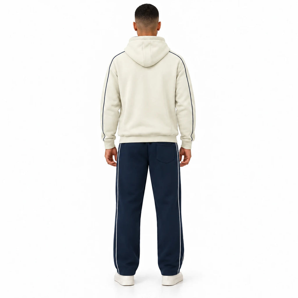 Men's Everyday Activewear Set - Sand Cream & Navy - View 3