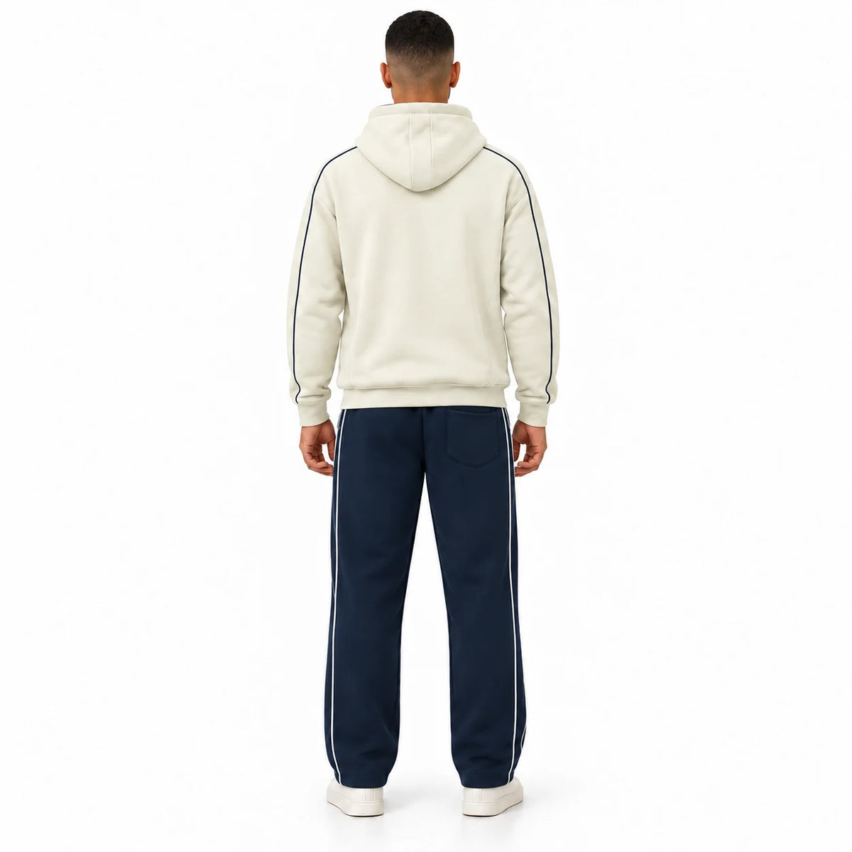 Men's Everyday Activewear Set - Sand Cream & Navy - View 3