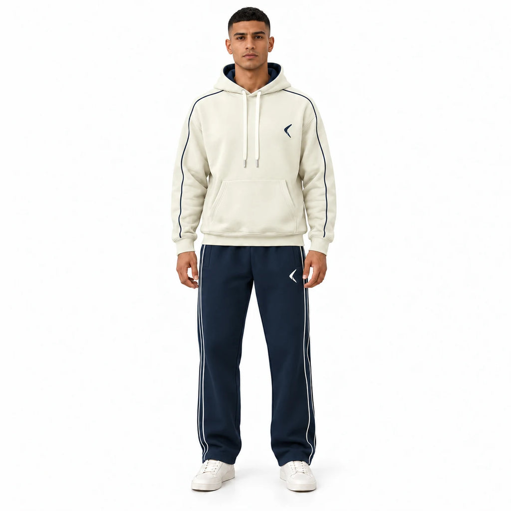 Men's Everyday Activewear Set - Sand Cream & Navy - View 5