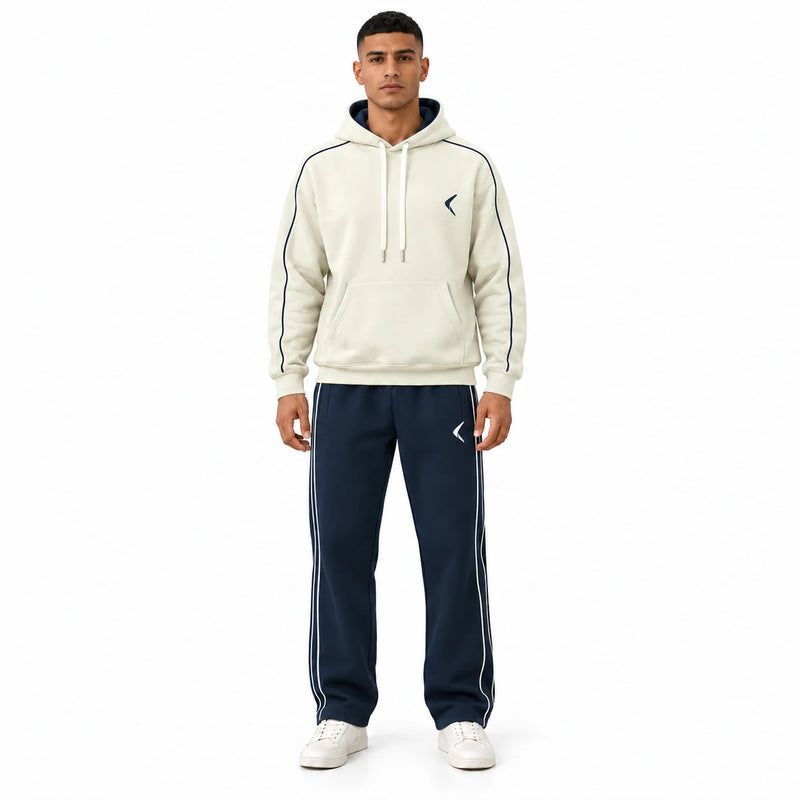 Men's Everyday Activewear Set - Sand Cream & Navy - View 5
