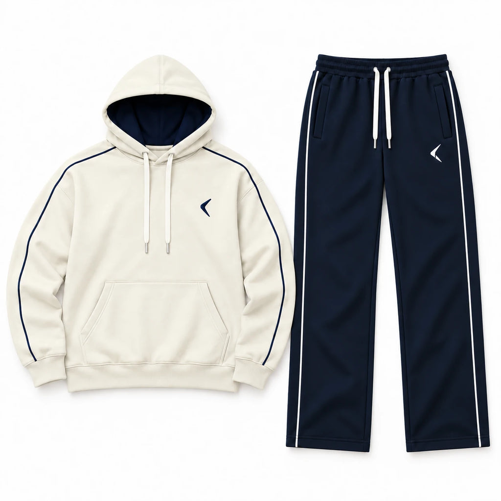 Men's Everyday Activewear Set - Sand Cream & Navy - View 7
