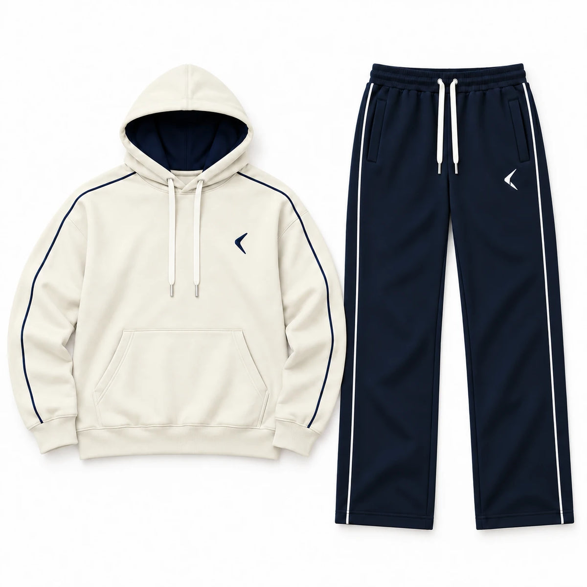 Men's Everyday Activewear Set - Sand Cream & Navy - View 7