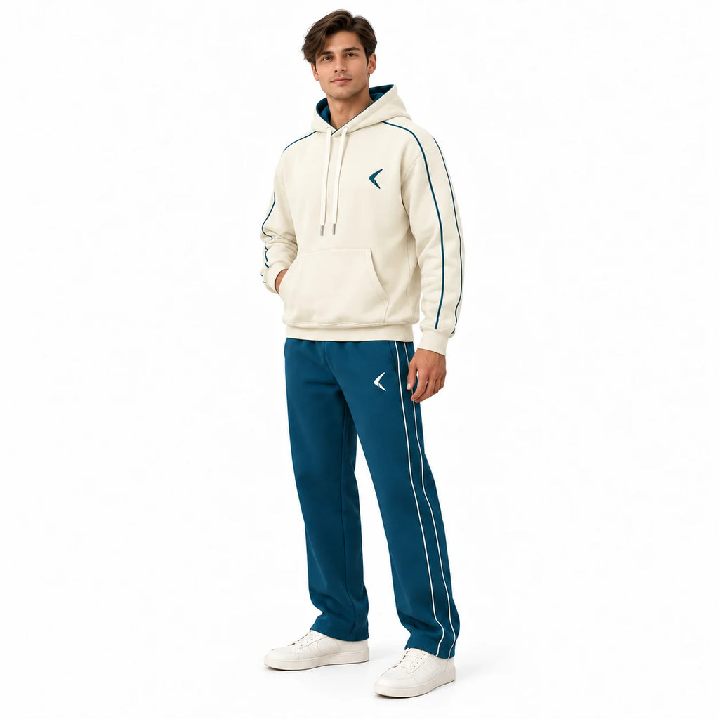 Men's Everyday Activewear Set - Sand Cream & Teal - View 2