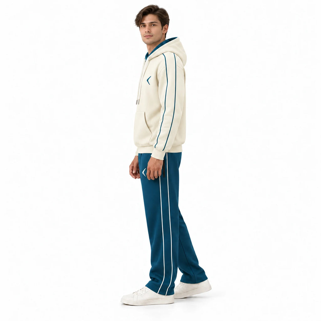 Men's Everyday Activewear Set - Sand Cream & Teal - View 3