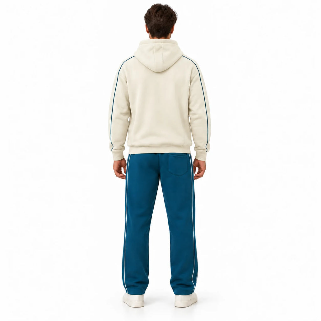 Men's Everyday Activewear Set - Sand Cream & Teal - View 4