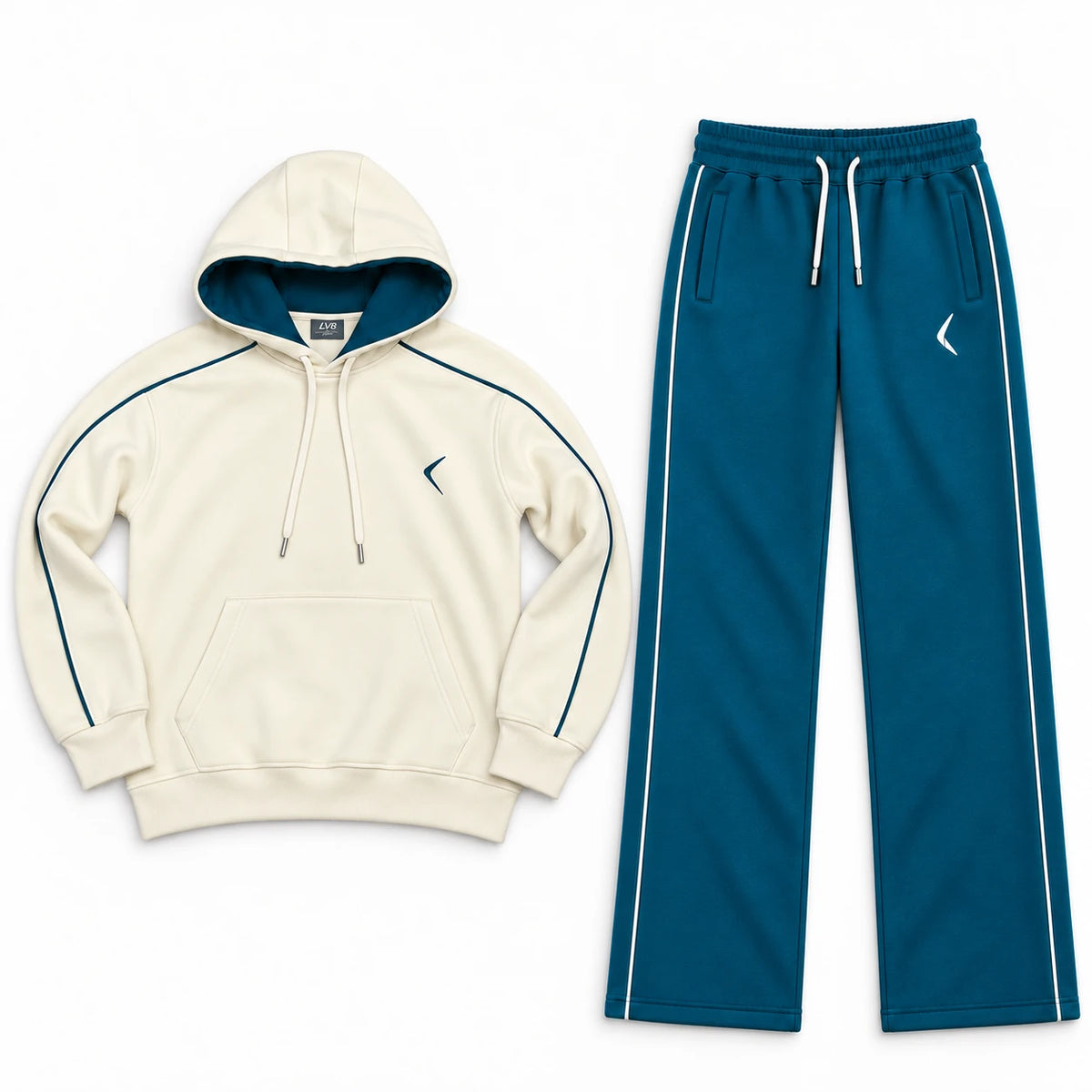 Men's Everyday Activewear Set - Sand Cream & Teal - View 7